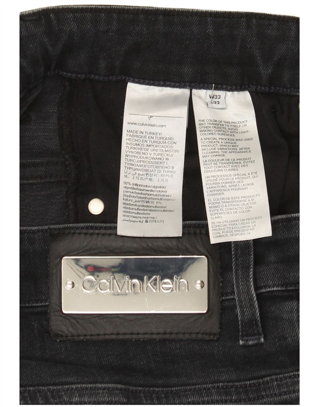 Calvin Klein Herre Slim Jeans W33 L32 Sort Bomuld
