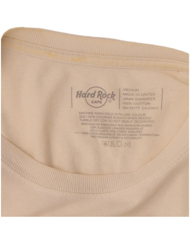 Hard Rock Cafe Herre Lisboa Grafisk T-shirt Top Medium Off White Bomuld