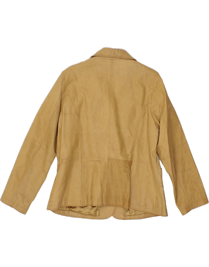 PACO Womens Leather Jacket UK 18 XL Beige Leather Vintage Paco and Second-Hand Paco from Messina Hembry 