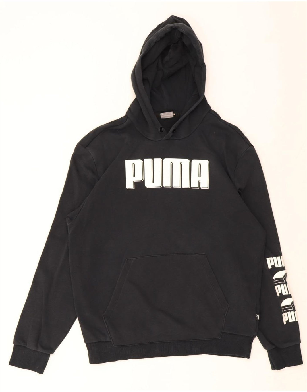 Puma Grafisk hættetrøje til mænd mellem sort bomuld