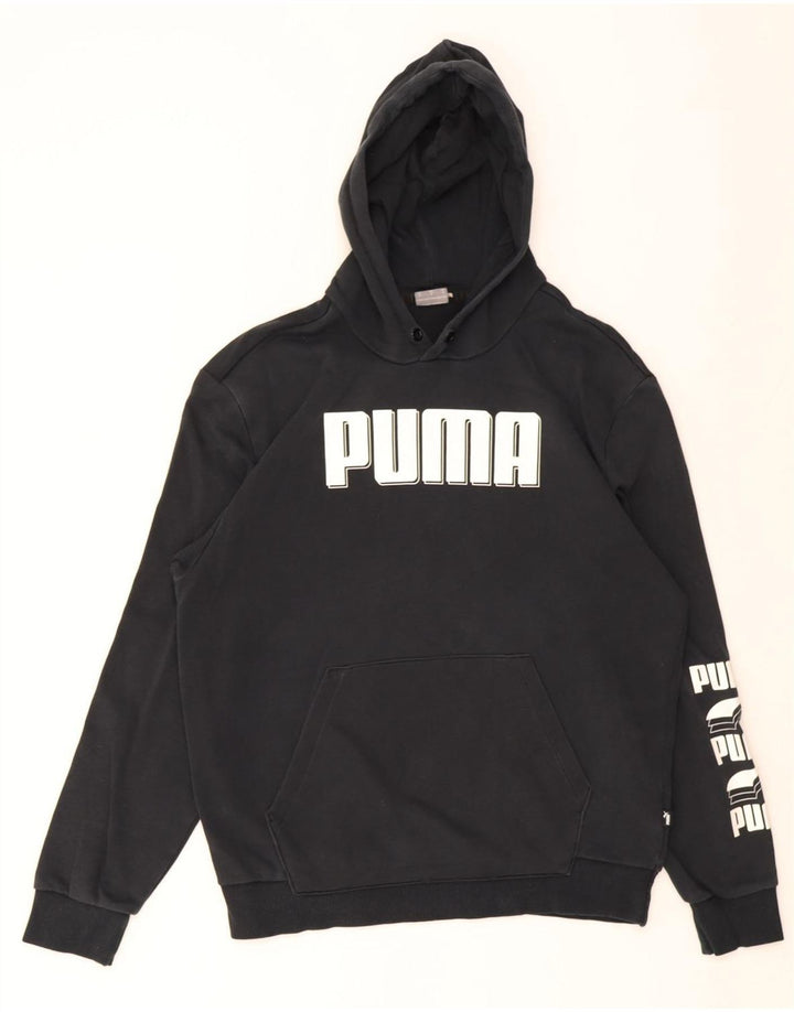 Puma Grafisk hættetrøje til mænd mellem sort bomuld