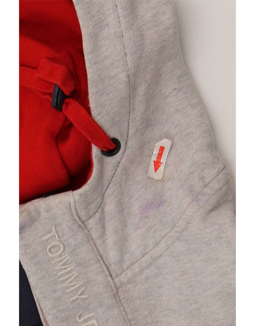 Tommy Hilfiger Herre Button Neck Hoodie Jumper Medium Navy Blue Colourblock