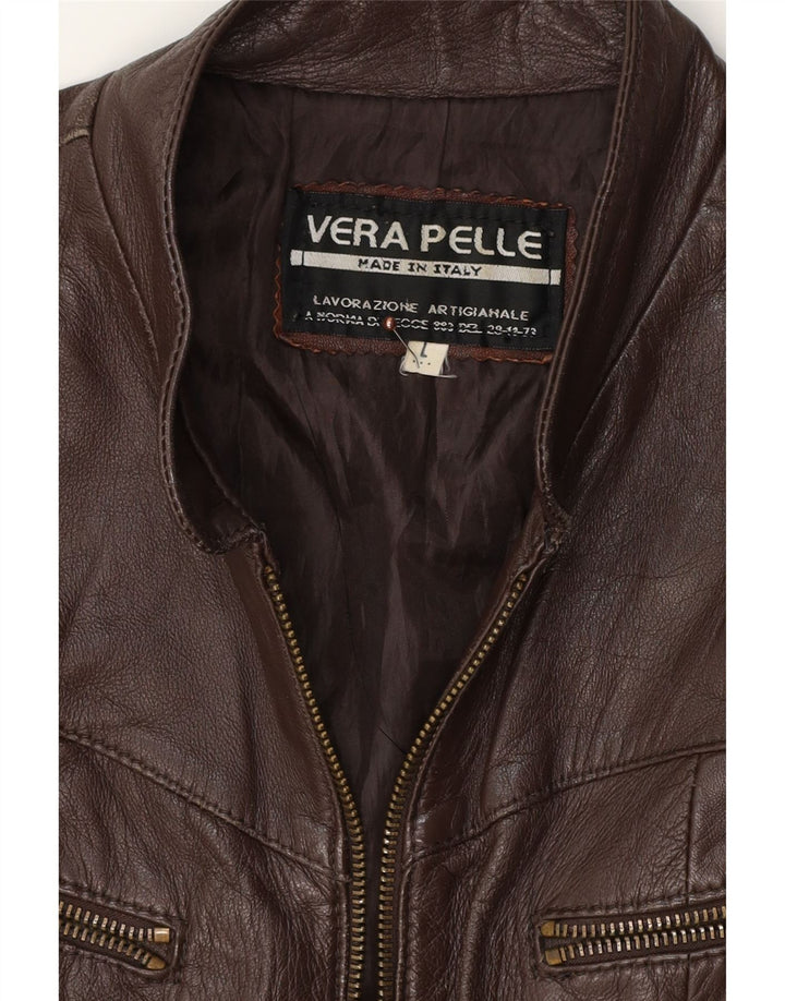 Lavorazione Artigianale Dame Crop Jacket UK 14 Large Brown