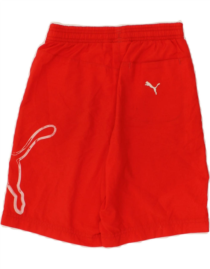 PUMA Boys Graphic Sport Shorts 7-8 Years Red Vintage Puma and Second-Hand Puma from Messina Hembry 