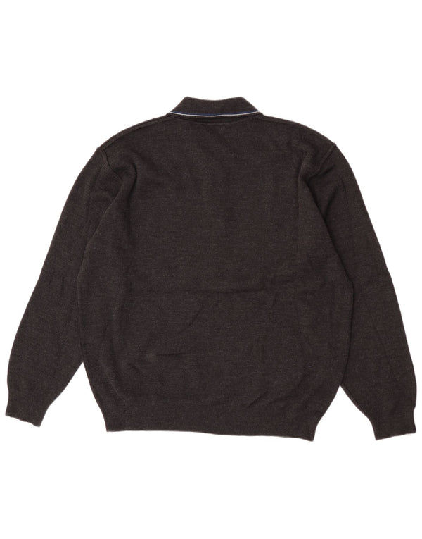 Il Granchio Herre Polo Neck Jumper Sweater XL Sort Stribet Virgin Wool