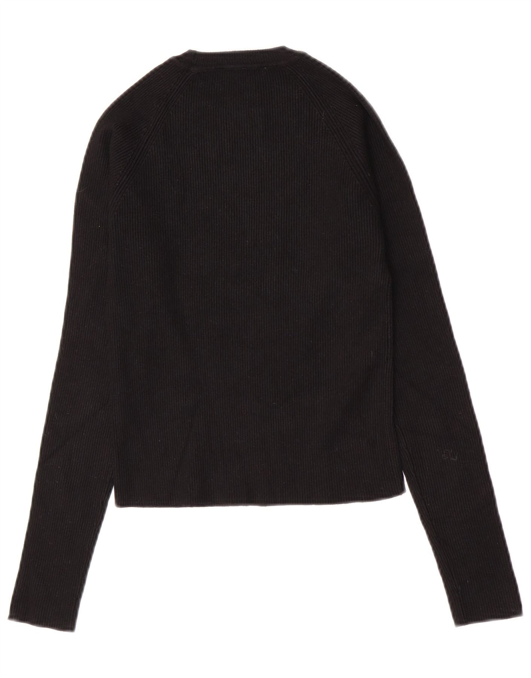 Zara Dame Crop Top Langærmet UK 12 Medium Sort
