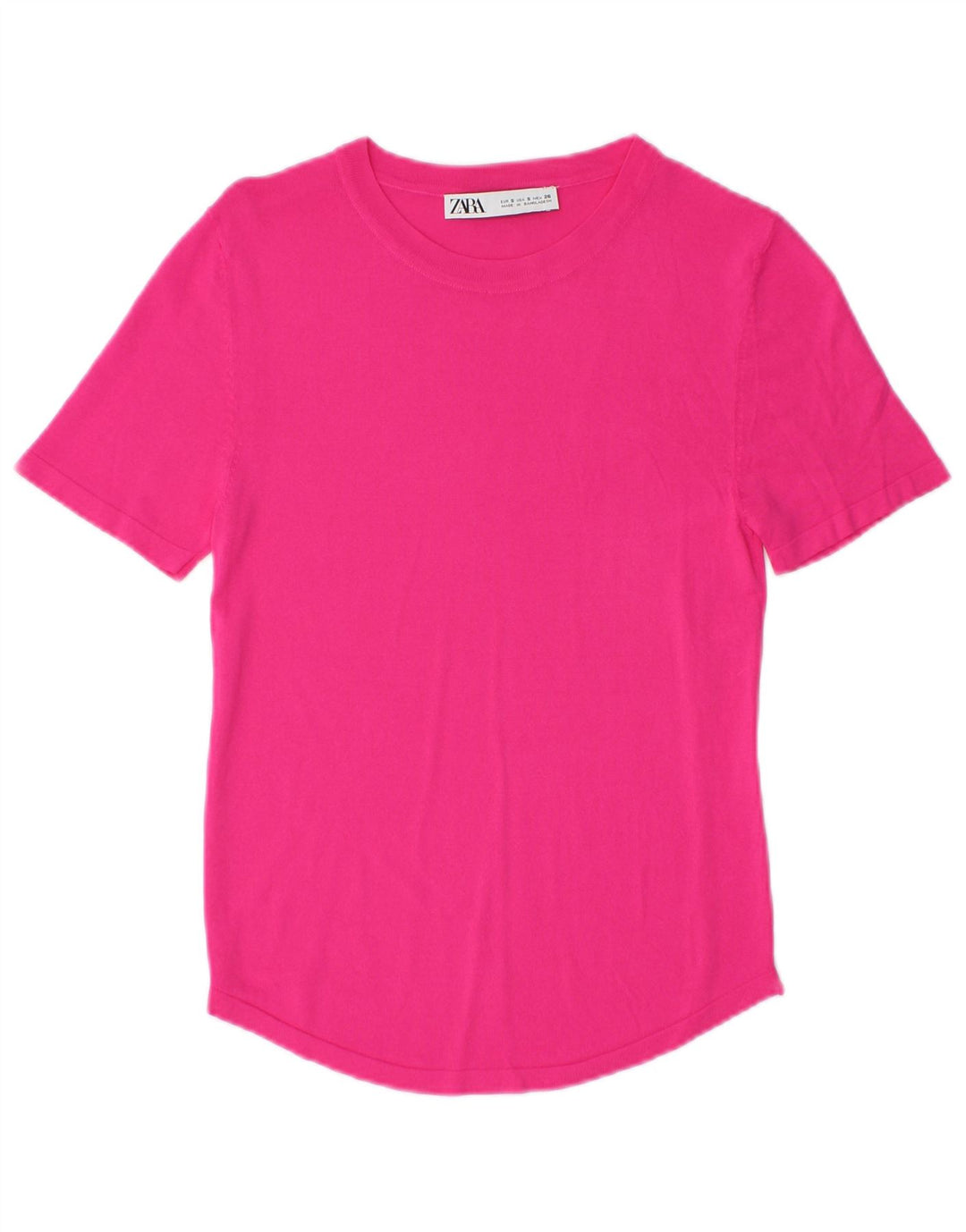 Zara Dame T-Shirt Top UK 8 Small Pink