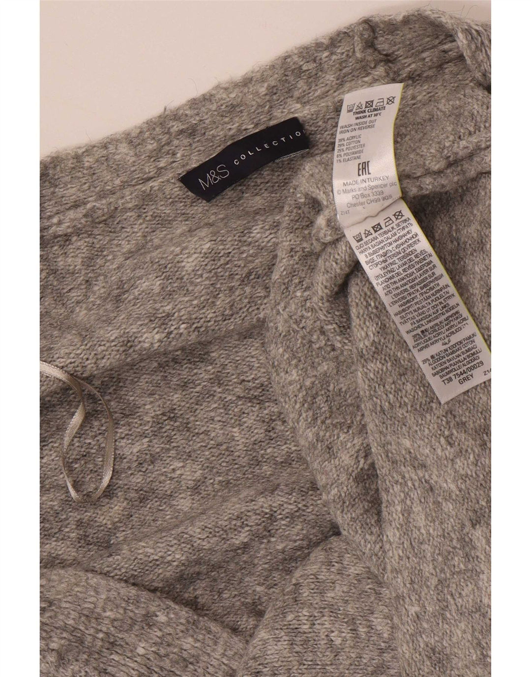 Marks & Spencer Dame oversized cardigan sweater UK 18 XL Grå Flecked