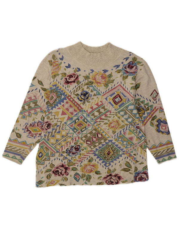 Together Damebluse Top UK 14 Mellemgrøn Blomsterbomuld Bohemian