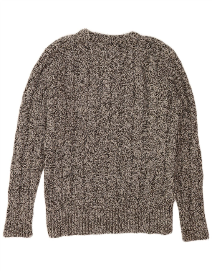 Superdry sweater med rund hals til mænd mellemgrå flækket akryl