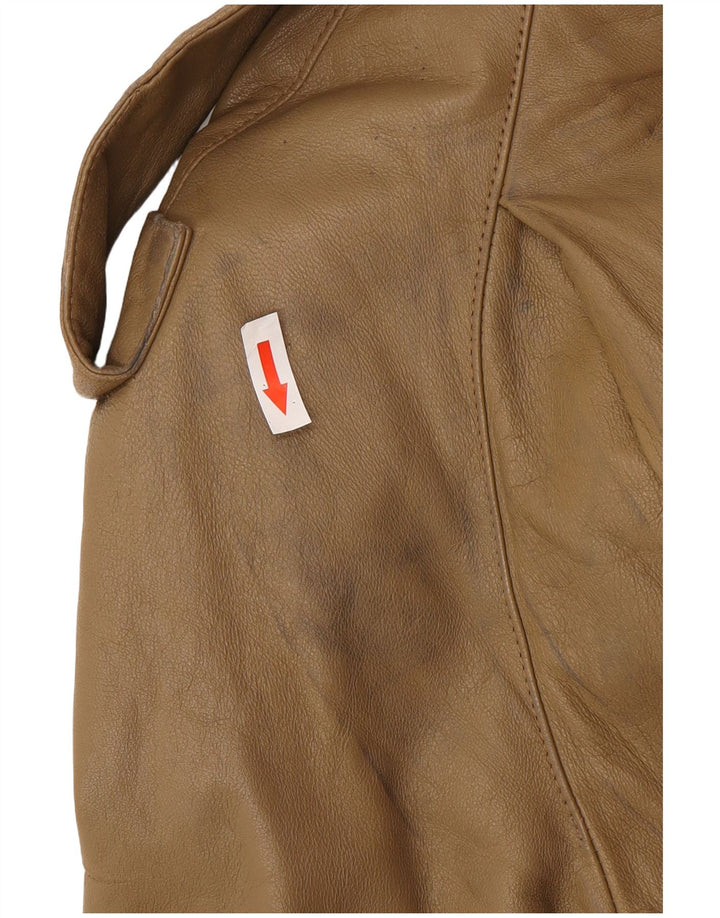 Vintage herre læder trenchcoat IT 46 lille brunt læder