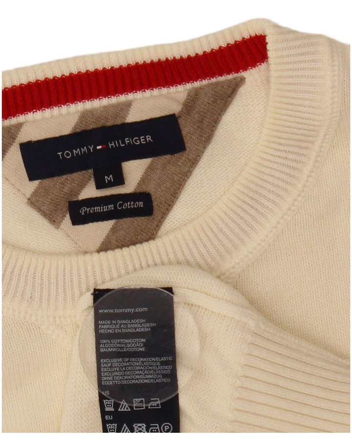 Tommy Hilfiger Herre Crew Neck Jumper Sweater Medium Beige Bomuld