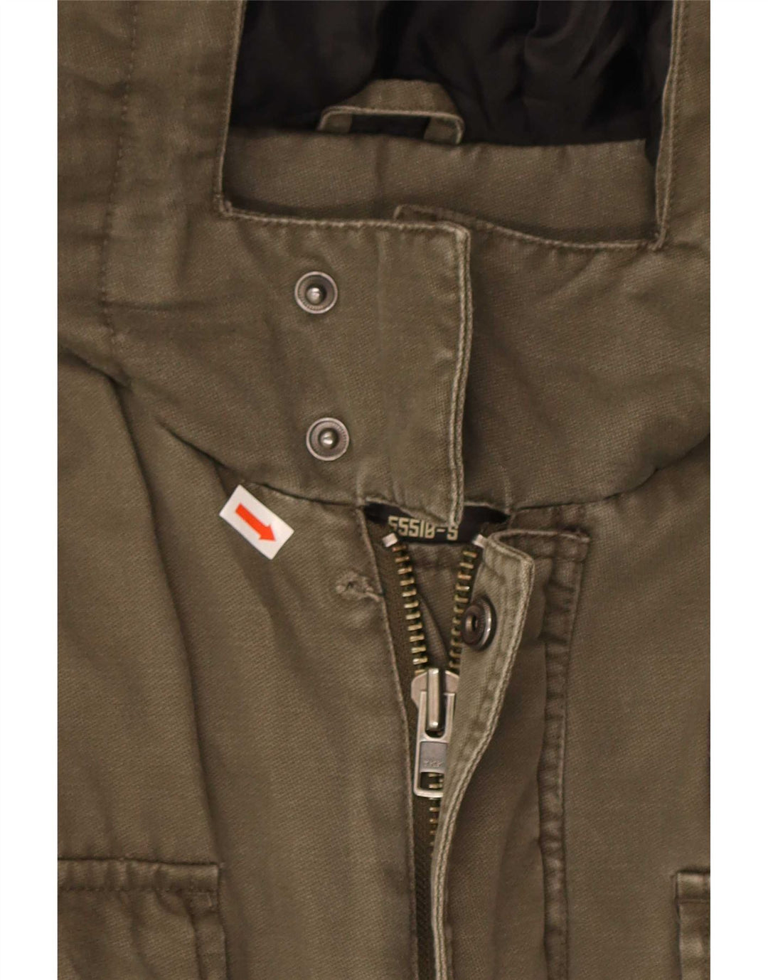 Blend Herre Hooded Parka Jacket UK 40 Large Khaki Cotton
