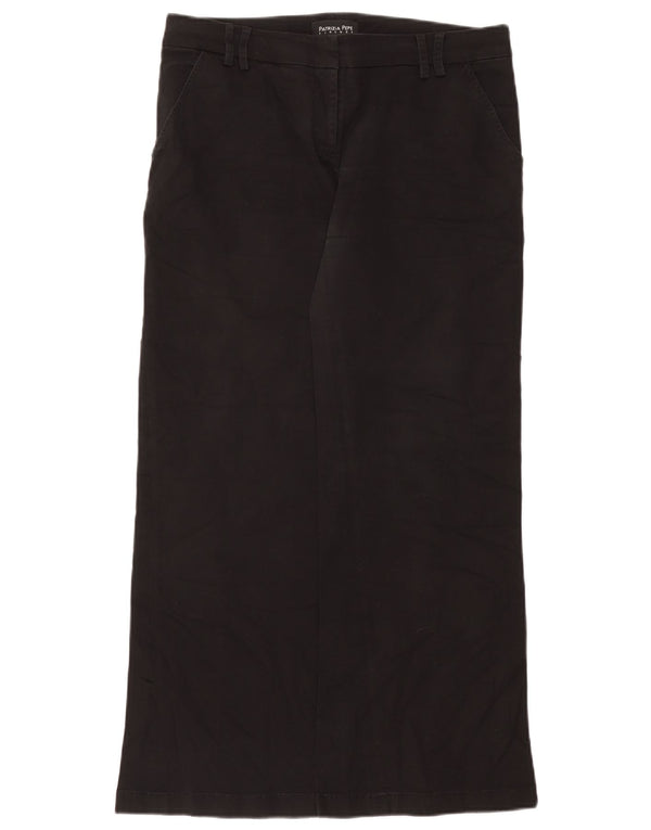 Patrizia Pepe Womens Wide Leg Chino Trousers IT 46 Large W34 L29 Black