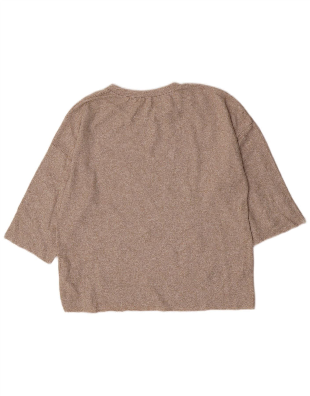 Zara damebluse med 3/4 ærmer UK 14 Medium Beige Flecked Viscose