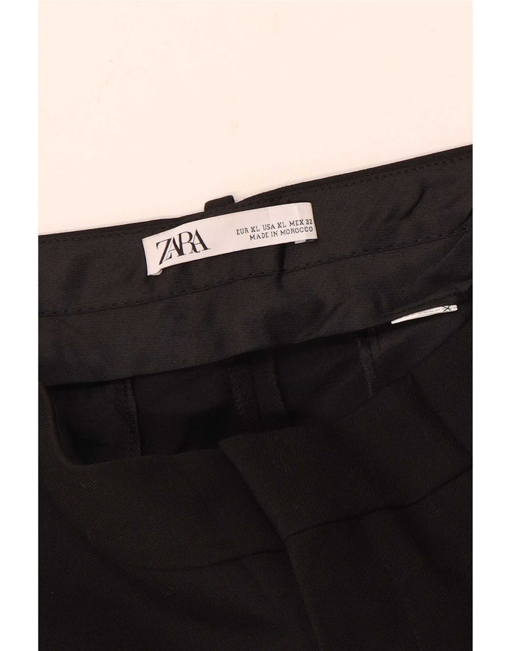 Zara Dame Højtalje Capri Bukser XL Sort