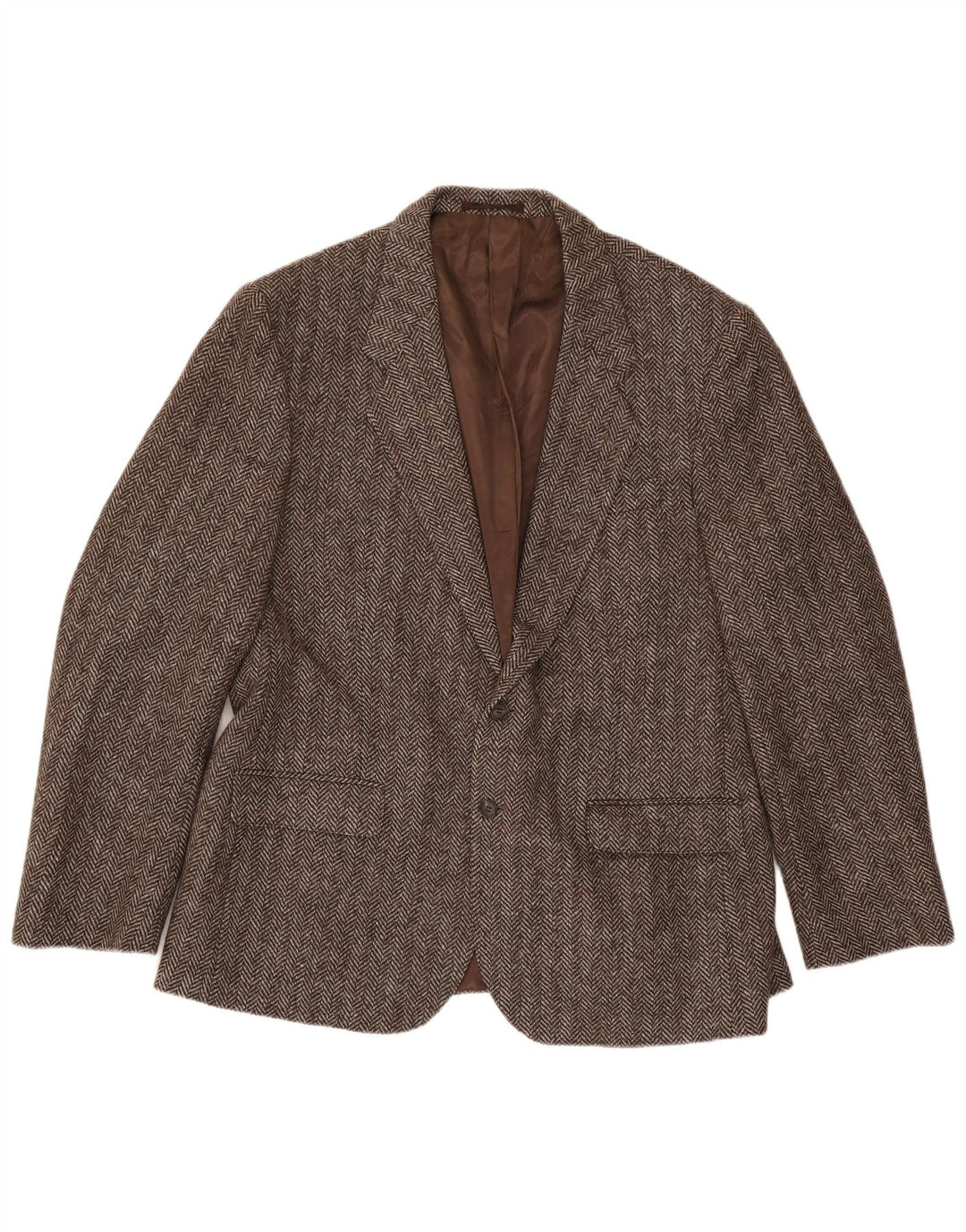 Four Seasons Herre 2 Button Blazer Jacket UK 48 4XL Brun sildebensuld