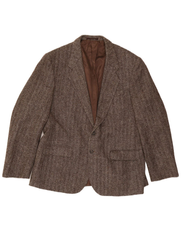 Four Seasons Herre 2 Button Blazer Jacket UK 48 4XL Brun sildebensuld