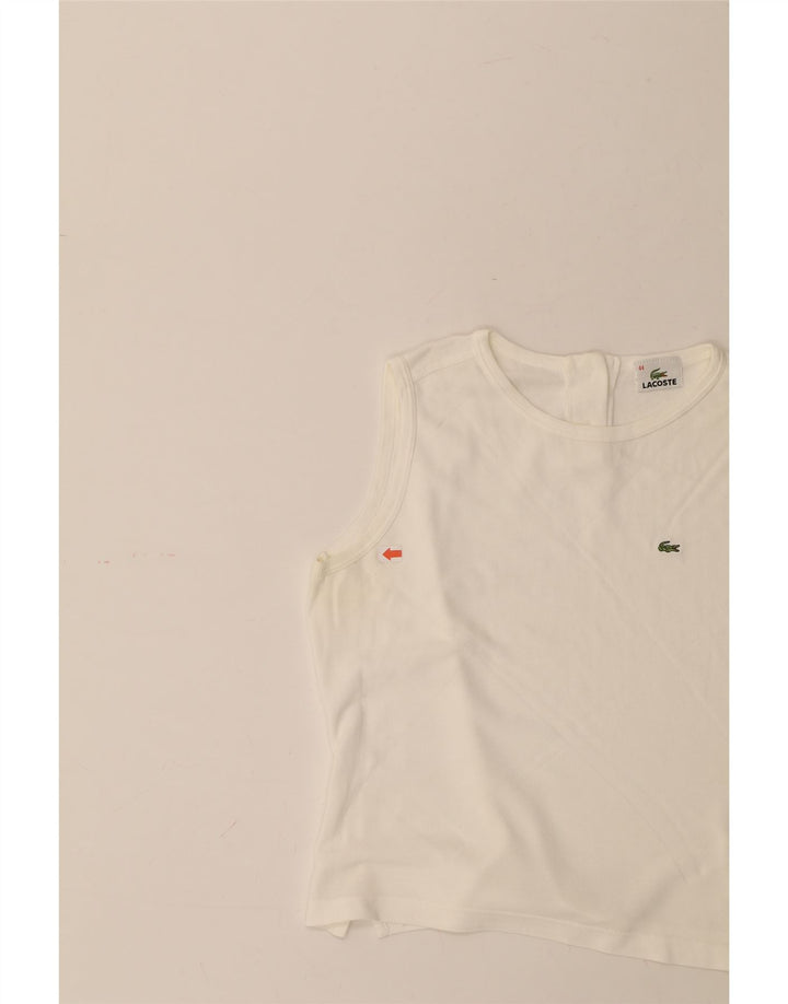 LACOSTE Damevest Top Str. 44 Large Hvid Bomuld