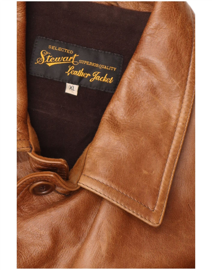 Stewart Herre Læderjakke UK 42 XL Brun Læder
