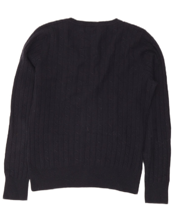 Gant Dame V-hals sweater UK 14 Stor marineblå uld