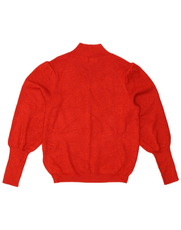 Marks & Spencer Dame Turtle Neck Jumper Sweater UK 12 Medium Red Viscose