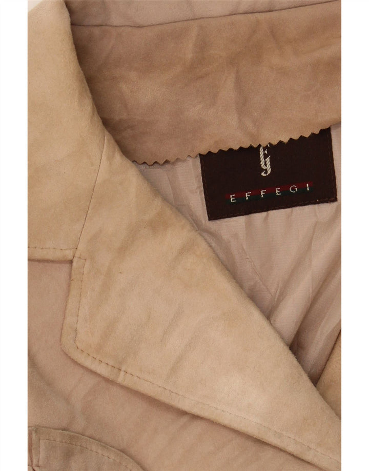 EFFEGI Womens Suede Overcoat UK 16 Large Beige Vintage Effegi and Second-Hand Effegi from Messina Hembry 