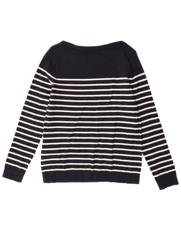 Tommy Hilfiger Dame Boat Neck Jumper Sweater UK 14 Medium Navy Blue