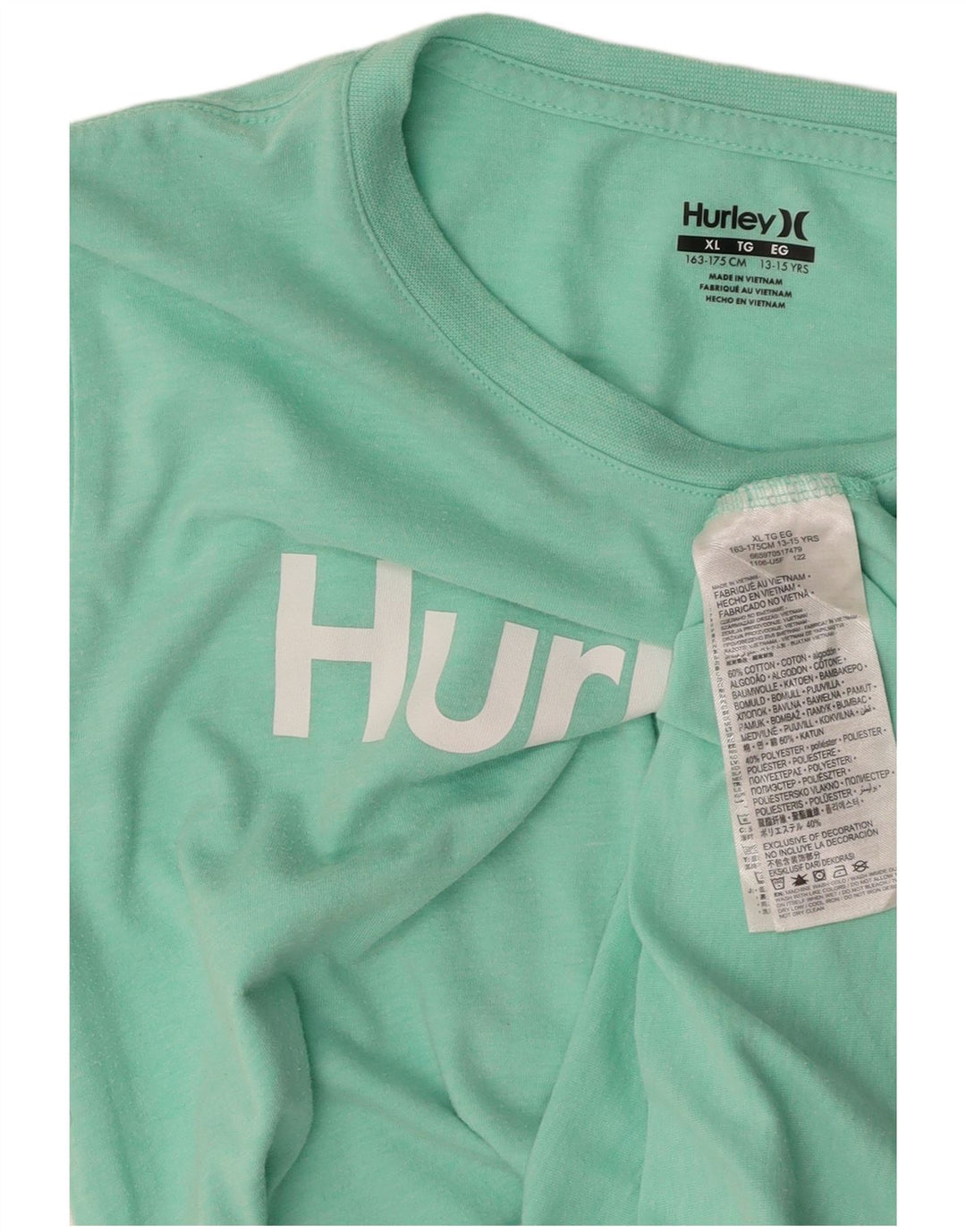 HURLEY Drenge Grafisk T-Shirt Top 13-14 år XL Grøn Bomuld