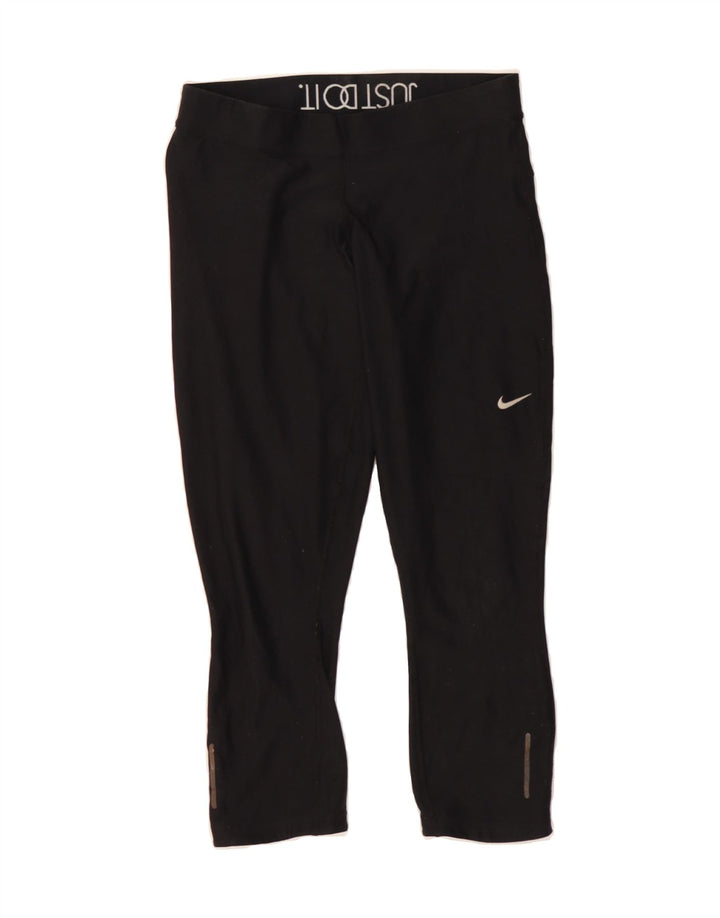 NIKE Womens Dri Fit Leggings UK 12 Medium Black Polyester Vintage Nike and Second-Hand Nike from Messina Hembry 
