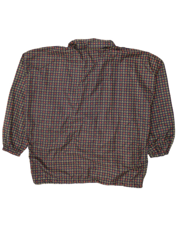 VINTAGE Herre Oversized Bomber Jacket UK 40 Large Blue Polka Dot