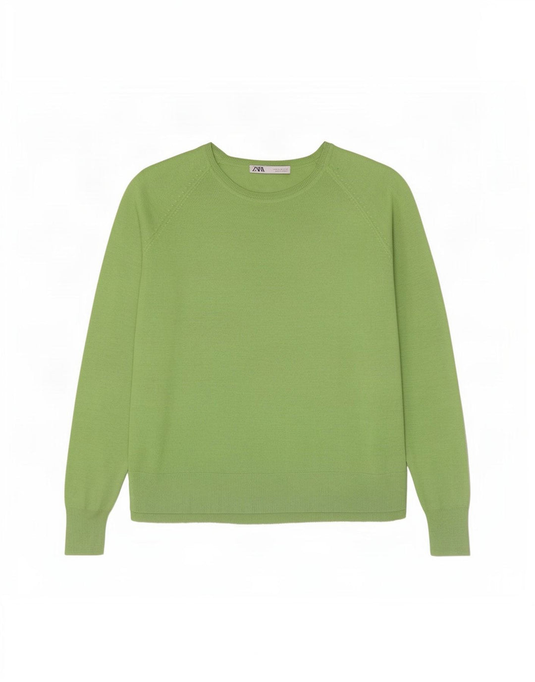 Zara Dame Oversized Boat Neck Jumper Sweater UK 14 Medium Green Viscose