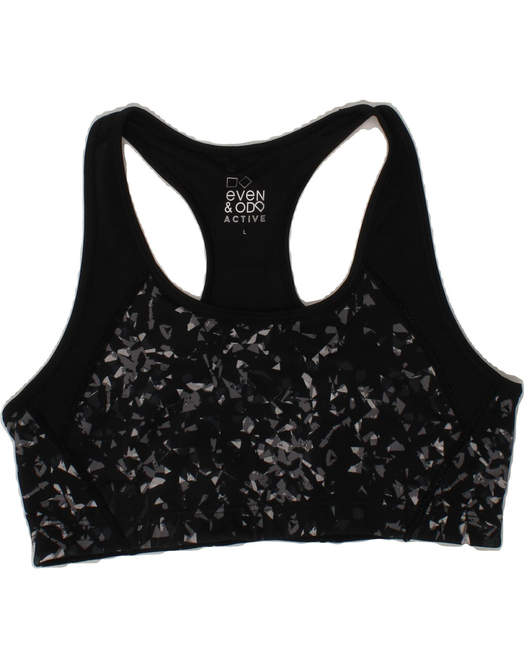 VINTAGE Womens Active Sport Bra Top UK 16 Large Black Flecked Polyester Vintage Vintage and Second-Hand Vintage from Messina Hembry 