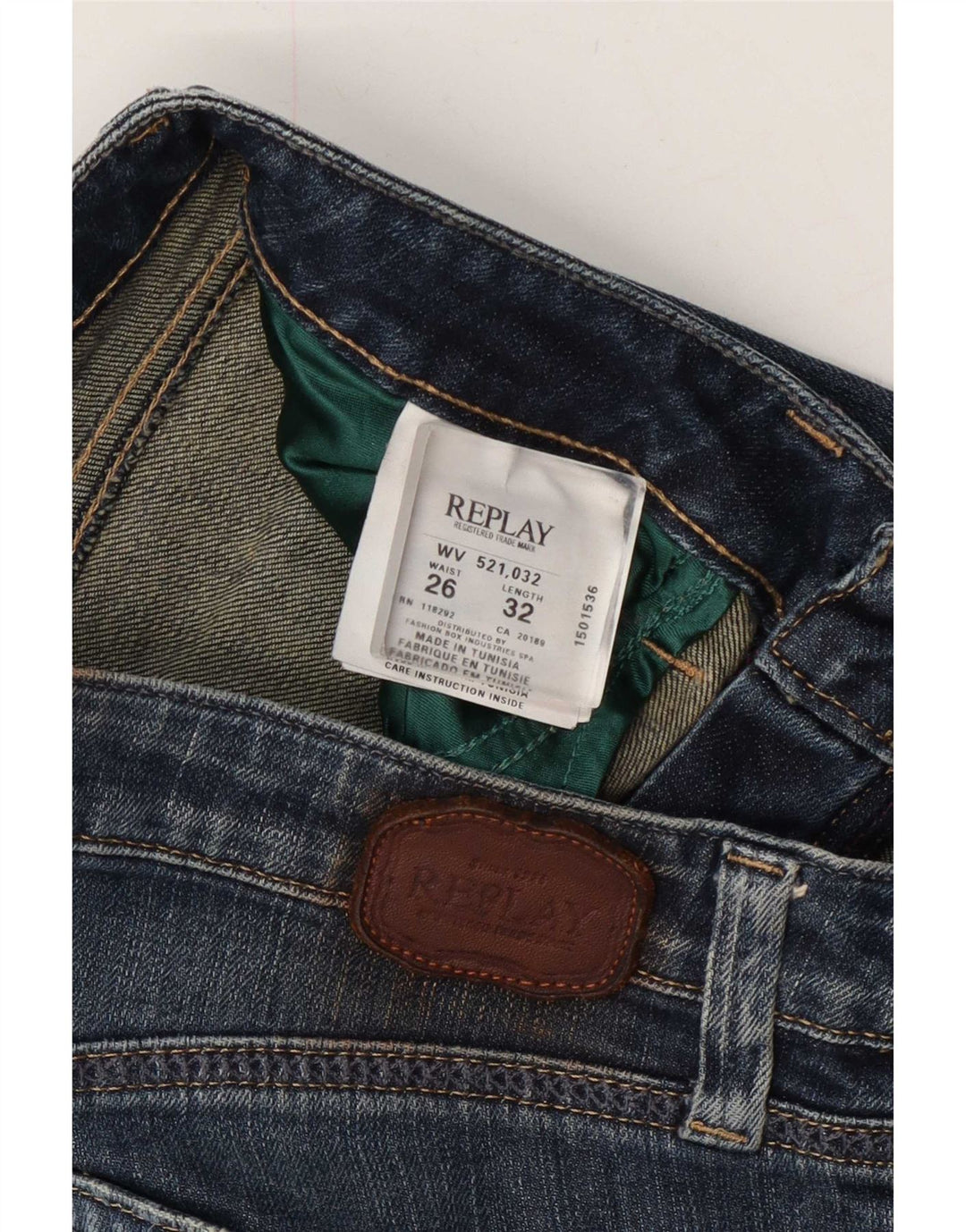Replay Dame Slim Jeans W26 L32 Blå Bomuld