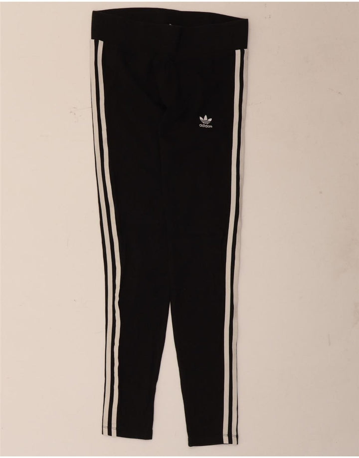 Adidas Dame Leggings UK 12 Medium Sort Bomuld