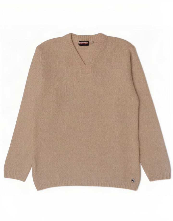 Invicta Herre V-hals sweater Medium Beige Bomuld