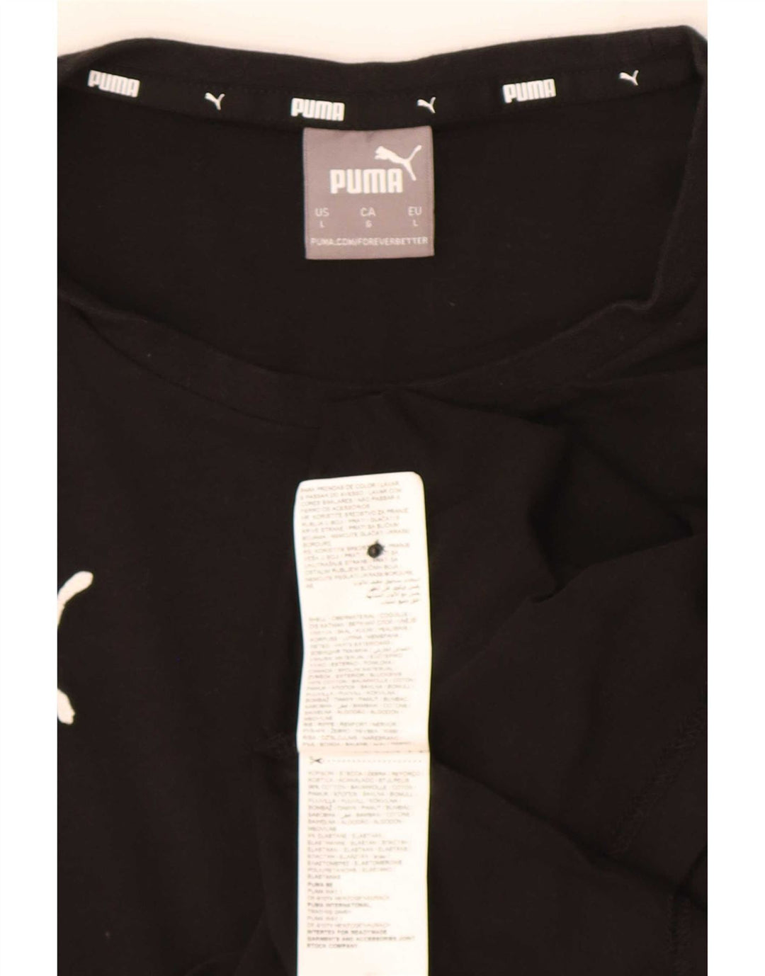 Puma Herre T-Shirt Top Stor Sort Bomuld