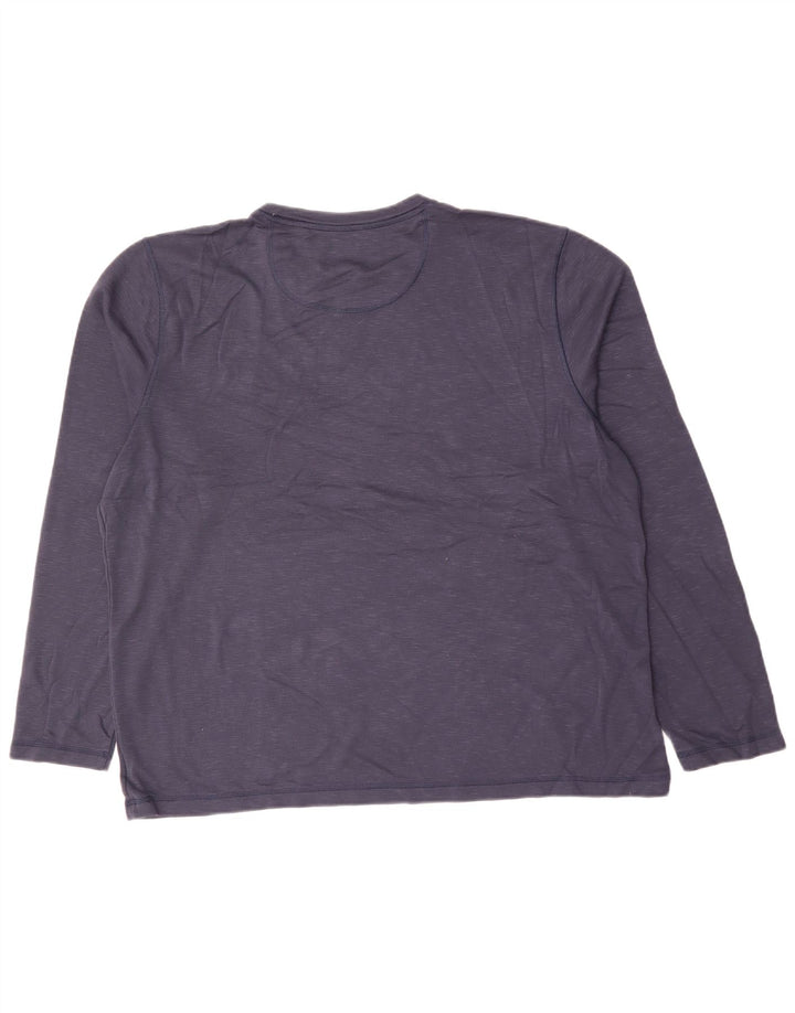 ORVIS Herre Top Langærmet 2XL Navy Blue Flecked Rayon