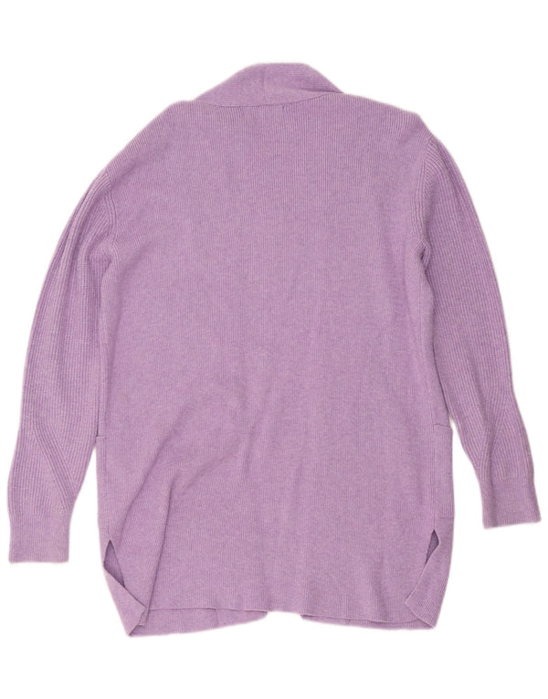 Marks & Spencer Womens Longline Open Cardigan Sweater UK 10 Small Purple