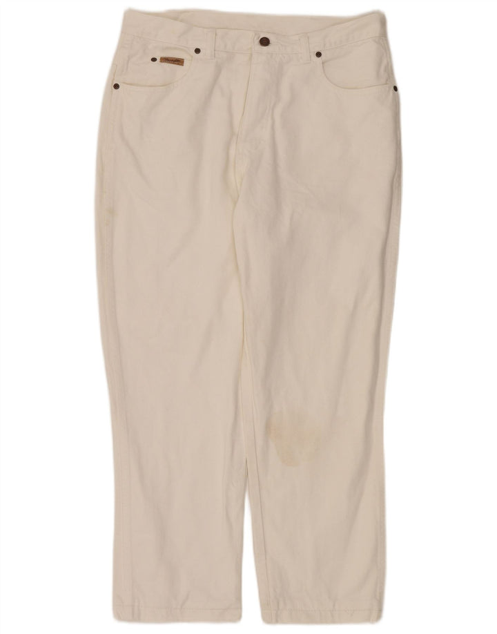 WRANGLER Mens Oregoni Straight Jeans W36 L28 White Cotton