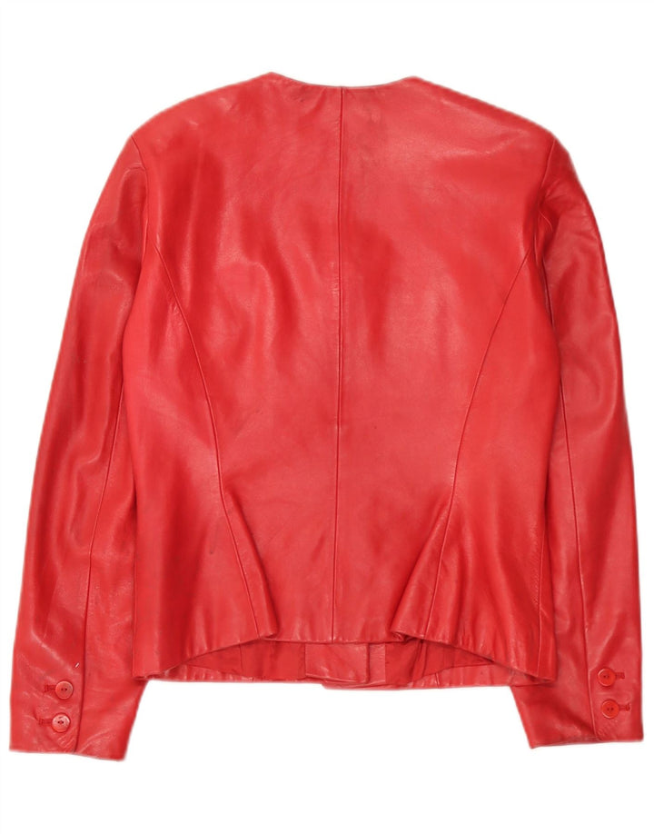 Marc Cain Dame 4-knaps læder blazerjakke US Small Red