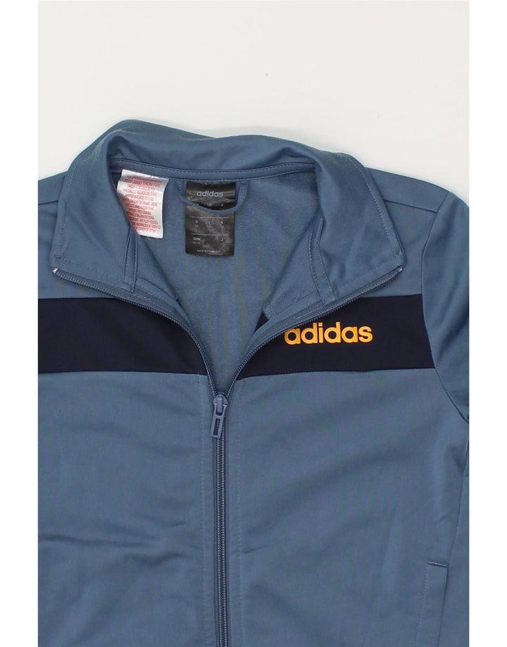 ADIDAS Boys Graphic Tracksuit Top Jacket 7-8 Years Blue Colourblock Vintage Adidas and Second-Hand Adidas from Messina Hembry 