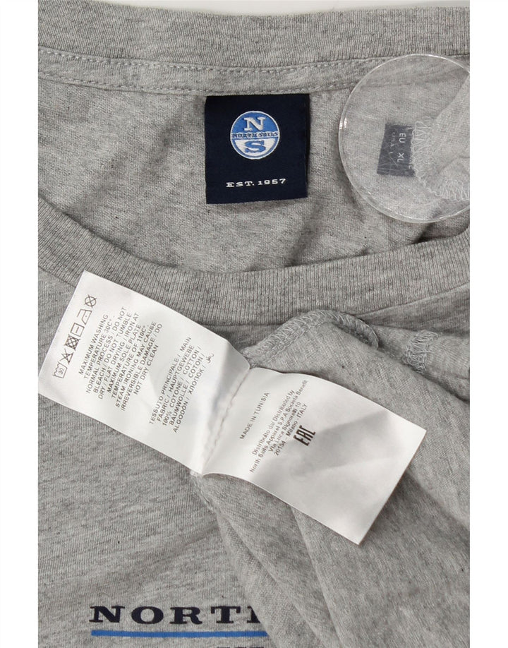 North Sails Herre T-Shirt Top XL Grå Flecked Bomuld