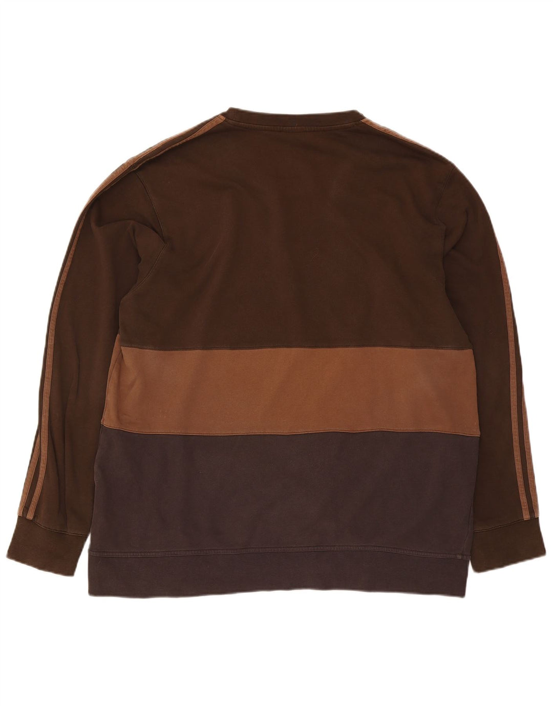 Adidas Herre Sweatshirt Jumper 2XL Brun Colourblock Bomuld