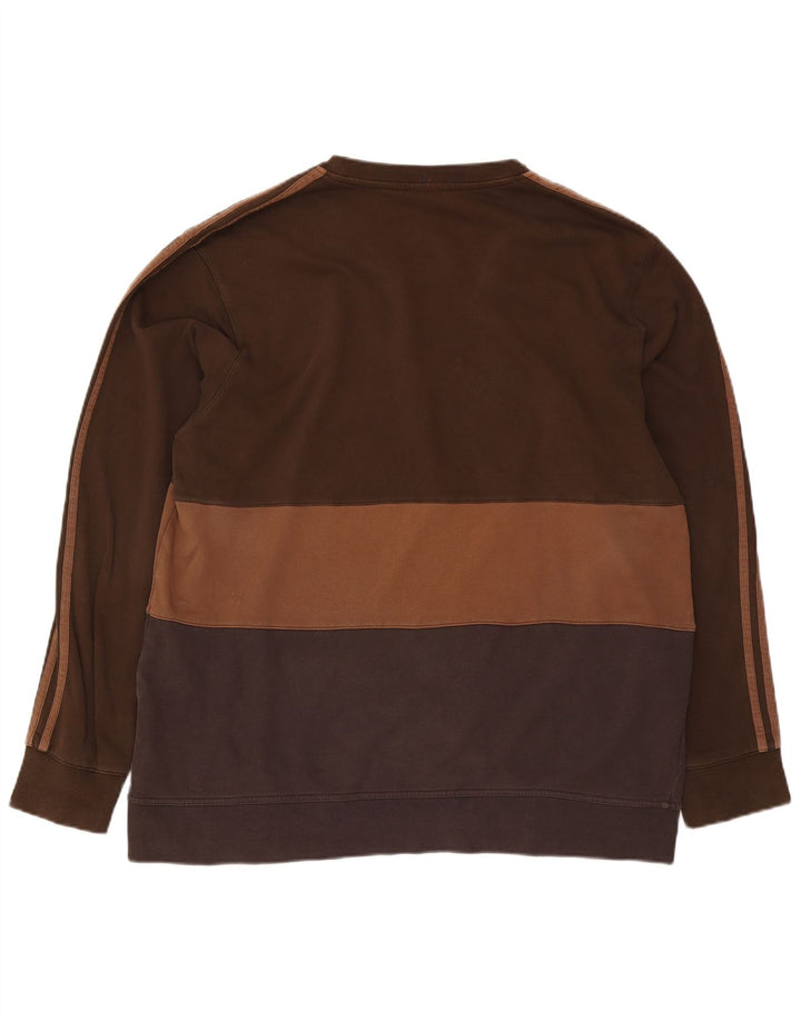 Adidas Herre Sweatshirt Jumper 2XL Brun Colourblock Bomuld