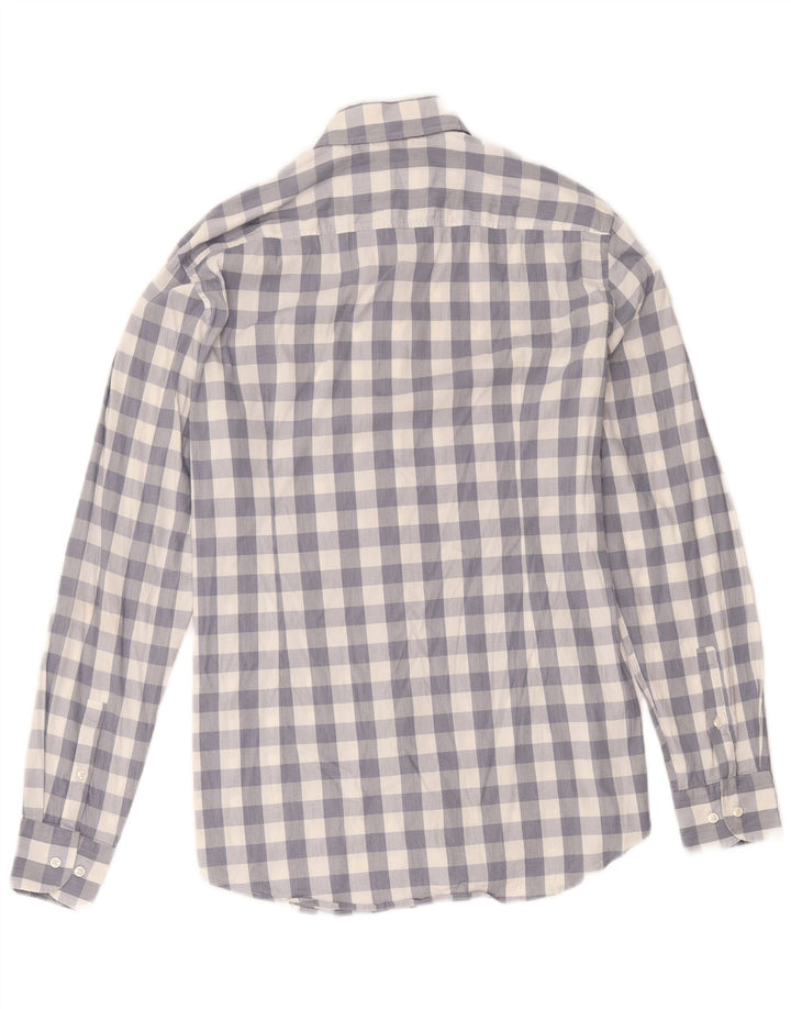 Hugo Boss Herre Slim Fit Skjorte Størrelse 15 1/2 Medium Blue Ternet Bomuld