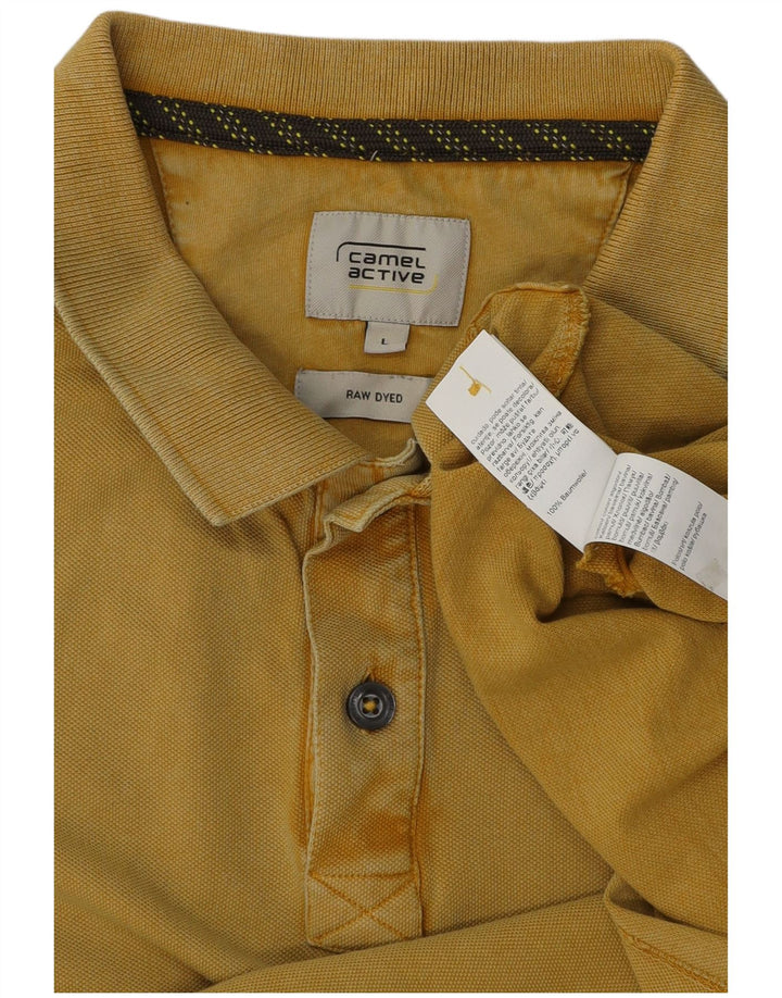 Camel Active Herre Raw Dyed Polo Shirt Stor gul bomuld