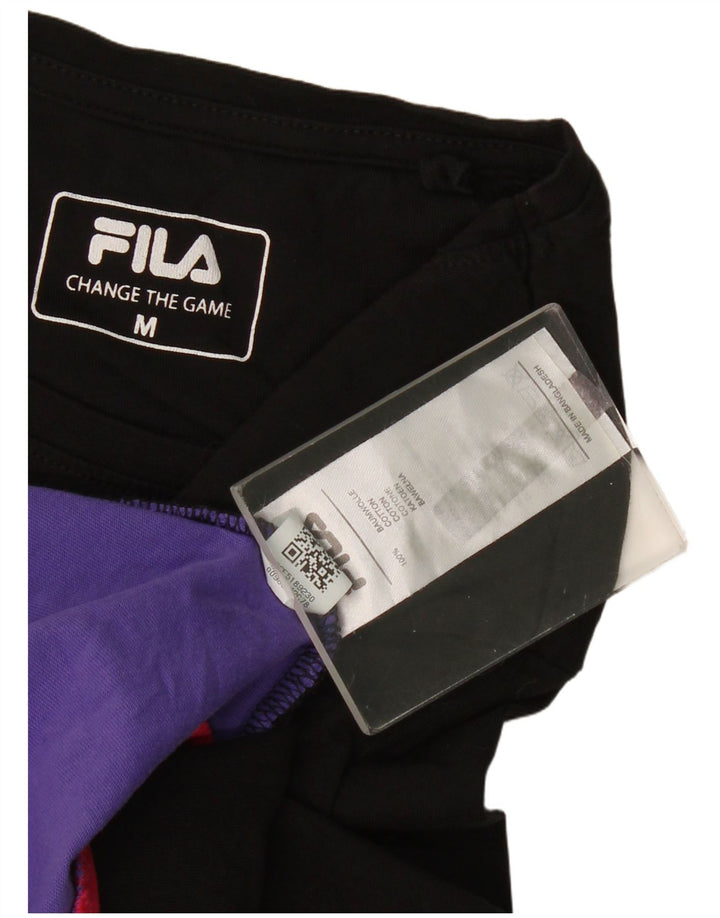 Fila Kvinders Crop Grafisk T-Shirt Top UK 14 Medium Flerfarvet Colourblock