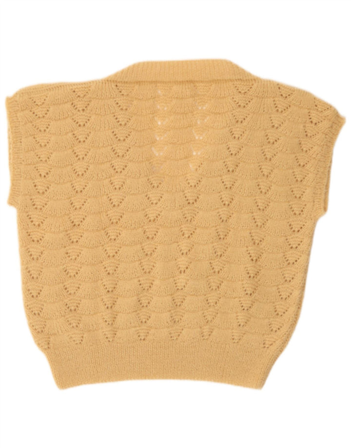 Vintage Dame Vest Tank Top UK 16 Large Beige