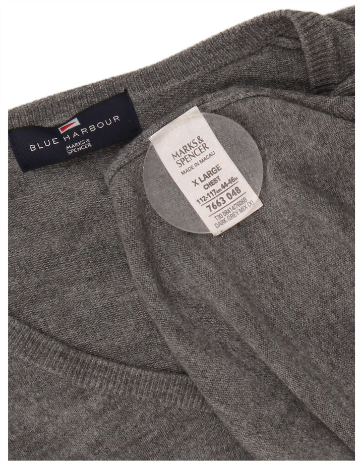 Marks & Spencer Herre V-hals sweater XL Grå Akryl